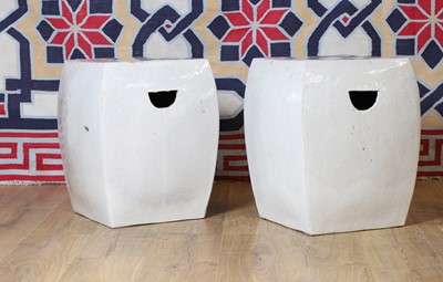 Lot 504 - A pair of Chinese pottery garden seats