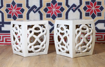 Lot 715 - A pair Chinese pottery garden seats