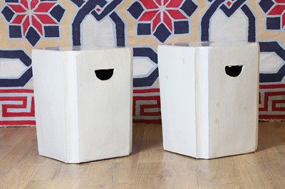 Lot 677 - A pair of Chinese pottery garden seats