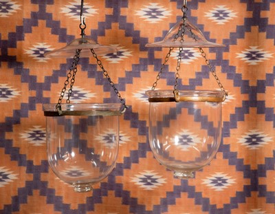 Lot 753 - A pair of clear glass mosque lanterns