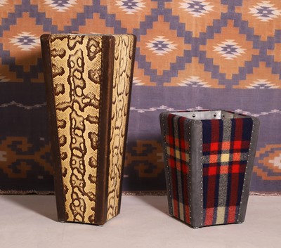 Lot 647 - A snake skin upholstered umbrella stand