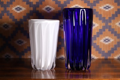 Lot 569 - A blue glass vase
