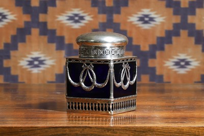 Lot 566 - A German silver mounted jar and cover