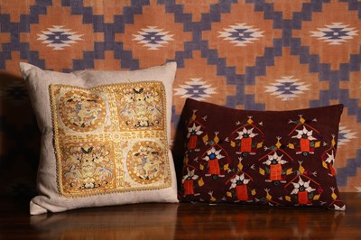 Lot 653 - An Uzbeck embroidered cushion
