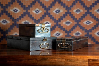 Lot 643 - A group of three silver storage containers