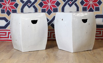 Lot 627 - A pair of Chinese stoneware garden seats