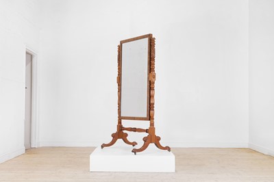 Lot 403 - A Regency mahogany cheval mirror