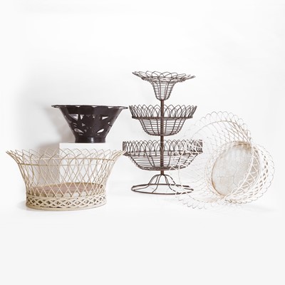 Lot 457 - A collection of wirework plant stands
