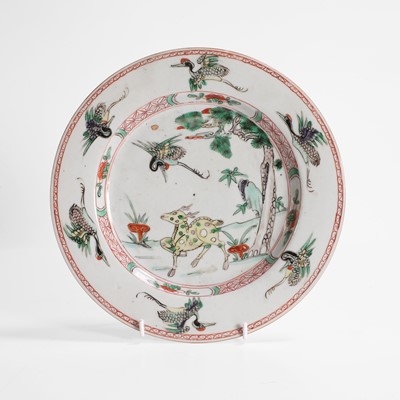 Lot 588 - A Chinese wucai plate