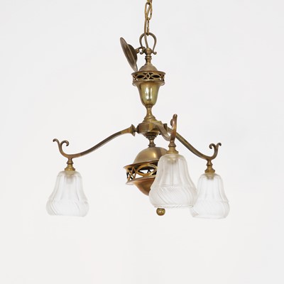 Lot 335 - An Edwardian brass ceiling light