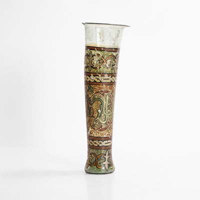 Lot 442 - An enamelled and gilded mosque lamp insert