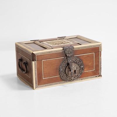 Lot 438 - An Indian silver-mounted and ivory-inlaid box