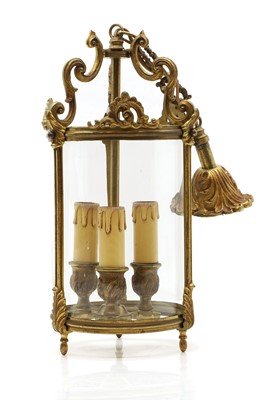 Lot 531 - A George III style gilt metal hall lantern