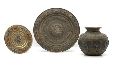 Lot 71 - Three Indian copper, brass and silvered items