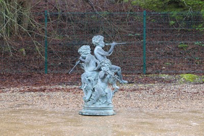 Lot 708 - A neoclassical bronzed-metal fountain