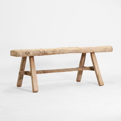 Lot 187 - A rustic olivewood bench