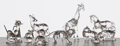 Lot 180 - A collection of Swarovski crystal glass animals