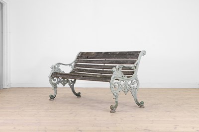 Lot 707 - A Victorian painted cast iron garden bench