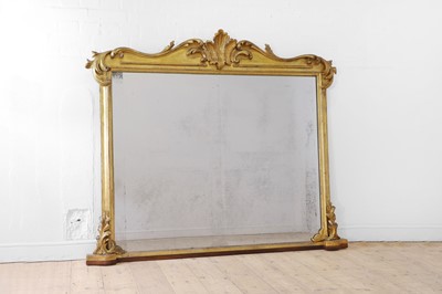 Lot 681 - A William IV carved giltwood overmantel mirror