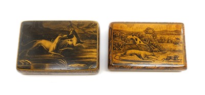 Lot 110 - Two sycamore Mauchline ware snuff boxes