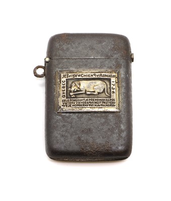 Lot 123 - A metal vesta case