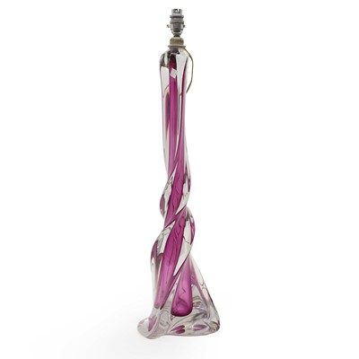 Lot 182 - A Val St Lambert pink glass table