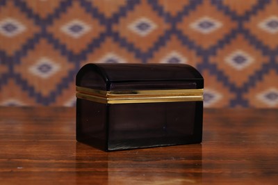 Lot 427 - A Murano amethyst glass domed-top casket