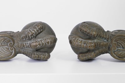 Lot 113 - A set of four George III brass castors