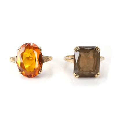 Lot 253 - Two 9ct gold gemstone set rings