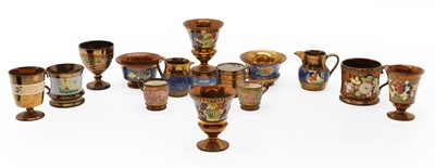 Lot 141 - A collection of copper lustre ware