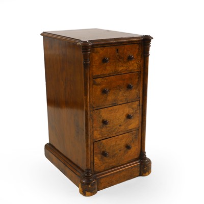 Lot 680 - A Victorian figural walnut pedestal chest