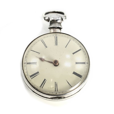 Lot 403 - A silver open faced key wind pocket watch