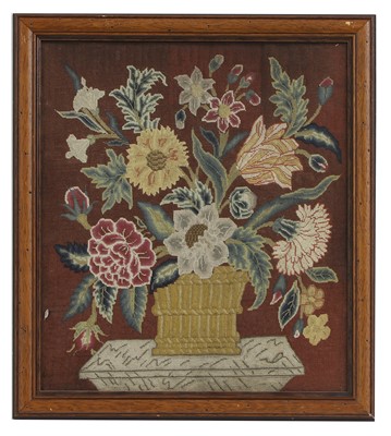 Lot 295 - A silk and wool needlepoint panel