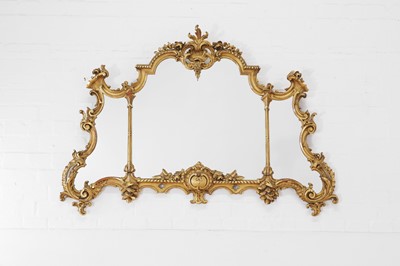 Lot 231 - A George III-style giltwood overmantel mirror
