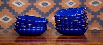 Lot 580 - A set of ten Murano glass shell dishes