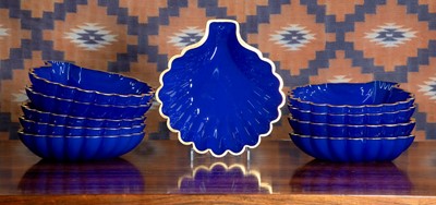 Lot 580 - A set of ten Murano glass shell dishes