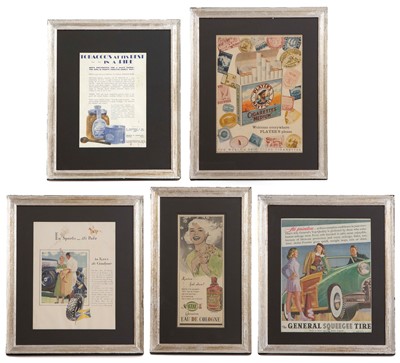 Lot 754 - A series of five framed advertising prints