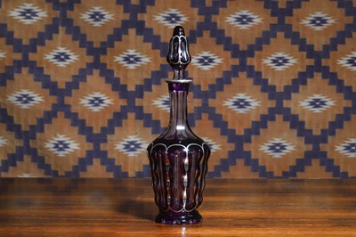 Lot 562 - A Continental amethyst and clear glass decanter