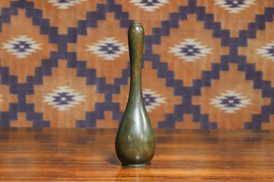Lot 694 - A Japanese bronze single gourd vase
