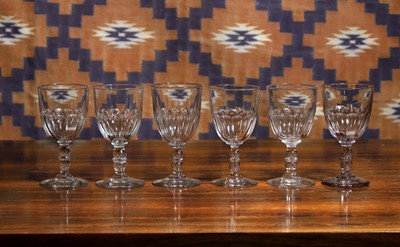 Lot 594 - A set of six wine glasses