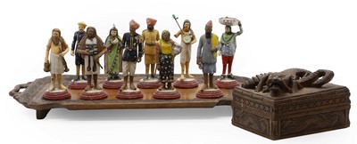 Lot 190A - A carved Indian jewellery box and matching tray