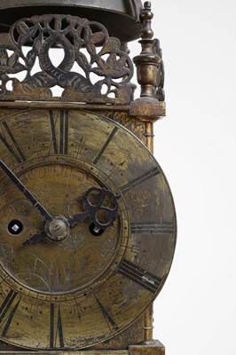 Lot 437 - A Queen Anne brass lantern clock by William Wood, Nailsworth