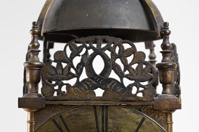 Lot 437 - A Queen Anne brass lantern clock by William Wood, Nailsworth