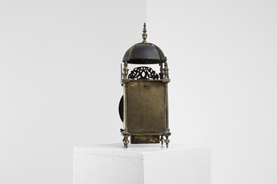 Lot 437 - A Queen Anne brass lantern clock by William Wood, Nailsworth