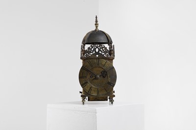 Lot 437 - A Queen Anne brass lantern clock by William Wood, Nailsworth