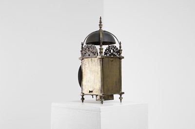 Lot 437 - A Queen Anne brass lantern clock by William Wood, Nailsworth