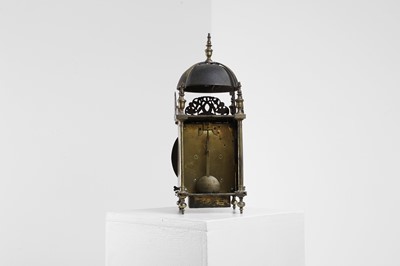 Lot 437 - A Queen Anne brass lantern clock by William Wood, Nailsworth
