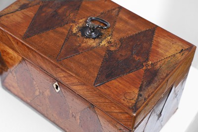 Lot 441 - Three George III inlaid tea caddies