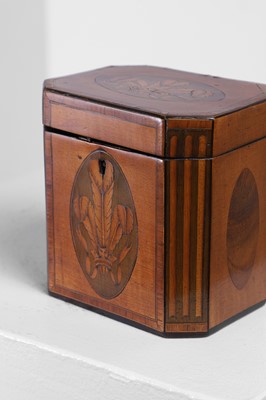 Lot 441 - Three George III inlaid tea caddies