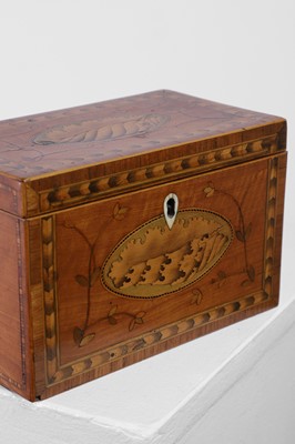 Lot 441 - Three George III inlaid tea caddies